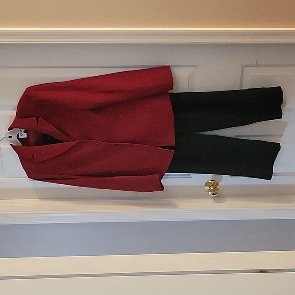 Kasper Pants - Kasper red and black pantsuit 4